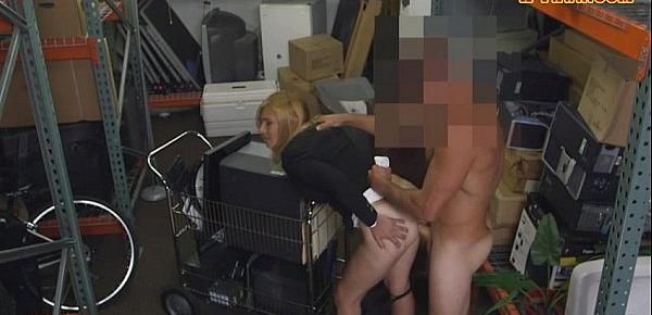  Horny blonde screwed by horny pawn guy
